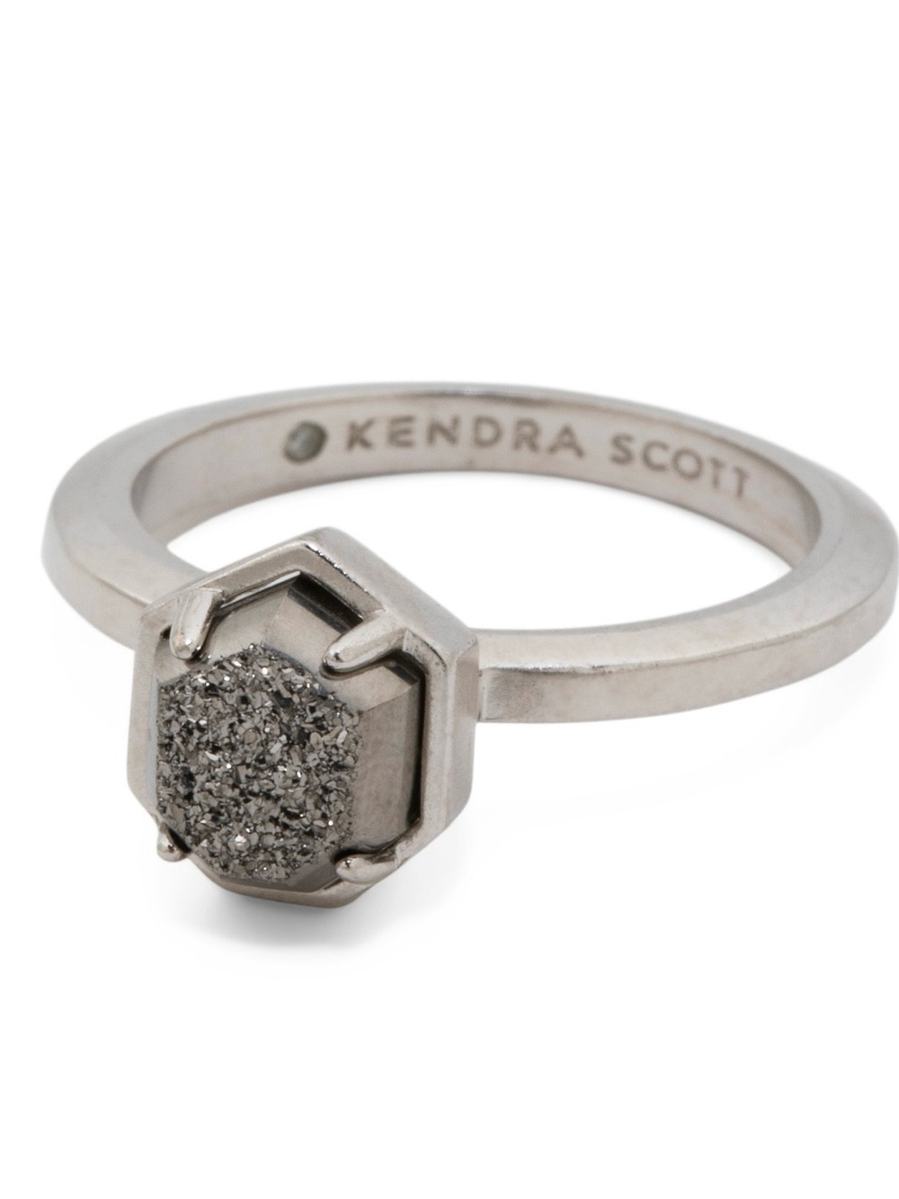 RESERVED FOR @intenselyrisa Kendra Scott Silvertone Platinum Drusy Ring - Picture 2 of 8